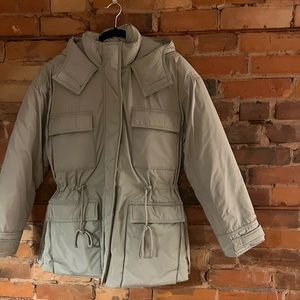 Drawstring Hooded Utility Winter Coat